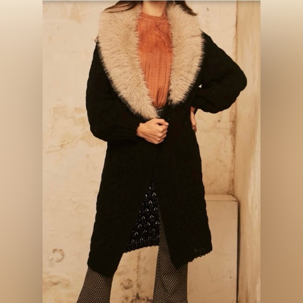 Nekane NKN Faux Fur Knit Cardigan M/L